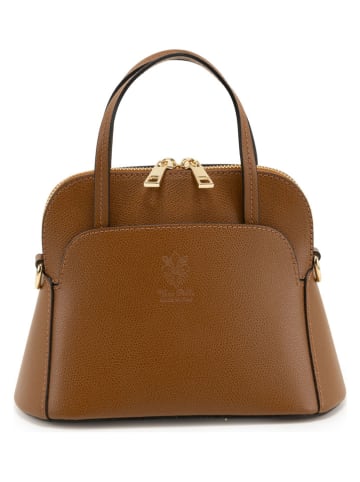 Lia Biassoni Skórzana torebka "Bozzone" w kolorze jasnobrązowym - 28 x 17 x 11 cm