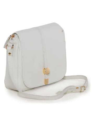 Pia Sassi Leder-Umhängetasche "Monte Avella" in Weiß - (B)25 x (H)23 x (T)7 cm