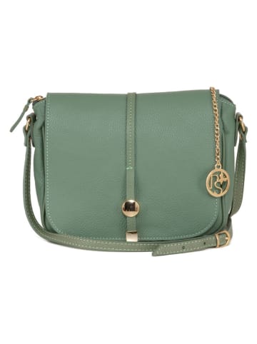 Pia Sassi Leder-Umhängetasche "Monte Avella" in Grün - (B)25 x (H)23 x (T)7 cm