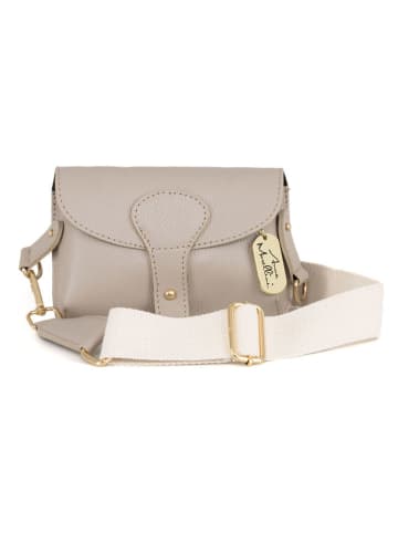 Anna Morellini Leder-Umhängetasche "Giusy" in Beige - (B)19 x (H)13 x (T)3 cm
