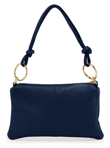 Anna Morellini Leren schoudertas "Erenza" donkerblauw - (B)25 x (H)16 x (D)2 cm
