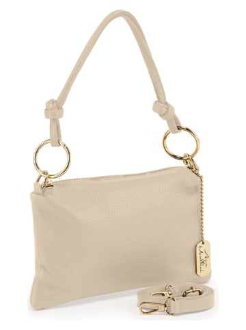 Anna Morellini Leder-Schultertasche "Erenza" in Beige - (B)25 x (H)16 x (T)2 cm