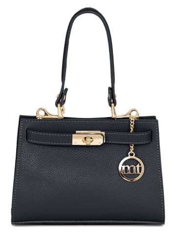 Mia Tomazzi Leder-Henkeltasche "Zacconi" in Schwarz - (B)24 x (H)14 x (T)8 cm