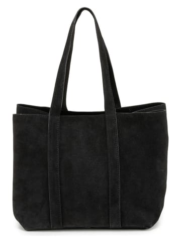 Mia Tomazzi Skórzany shopper bag "Belisario" w kolorze czarnym - 48 x 25 x 15 cm