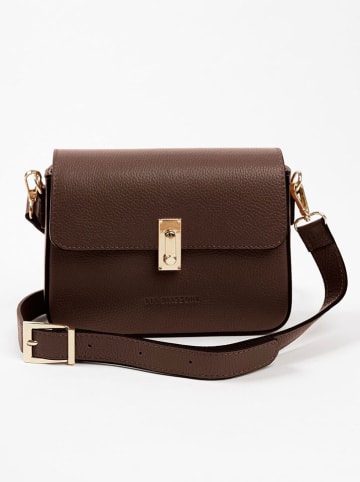 Lia Biassoni Skórzana torebka "Carrione" w kolorze brązowym - 22 x 16 x 7 cm