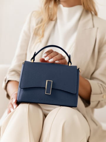 Lia Biassoni Leren handtas "Fegana" donkerblauw - (B)20 x (H)14 x (D)8 cm