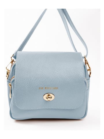 Lia Biassoni Leder-Umhängetasche "Raganello" in Hellblau - (B)23 x (H)20 x (T)9 cm