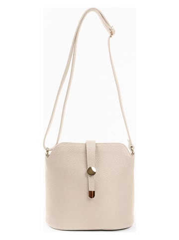 Lia Biassoni Leder-Umhängetasche "Cerfone" in Beige - (B)24 x (H)22 x (T)10 cm