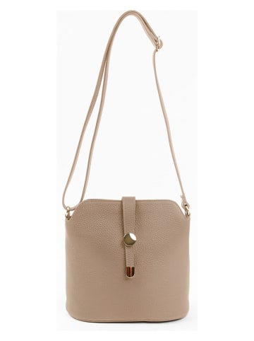 Lia Biassoni Leren schoudertas "Cerfone" beige - (B)24 x (H)22 x (D)10 cm
