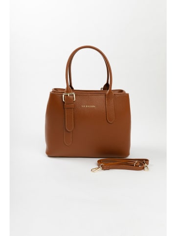 Lia Biassoni Leder-Henkeltasche in Hellbraun - (B)33 x (H)25 x (T)11 cm