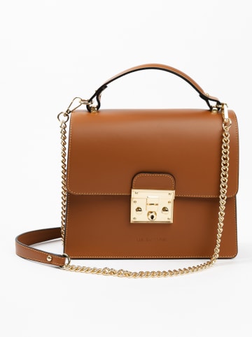 Lia Biassoni Leder-Henkeltasche in Hellbraun - (B)27 x (H)24 x (T)8 cm