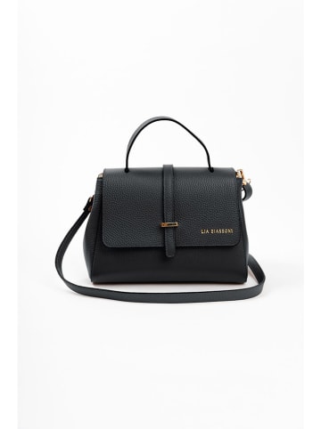 Lia Biassoni Leder-Henkeltasche in Schwarz - (B)23 x (H)19 x (T)12 cm