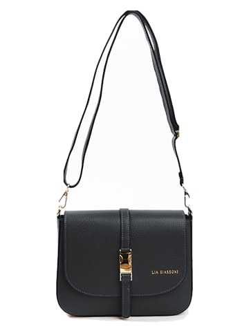 Lia Biassoni Leren schoudertas zwart - (B)24 x (H)18 x (D)8 cm