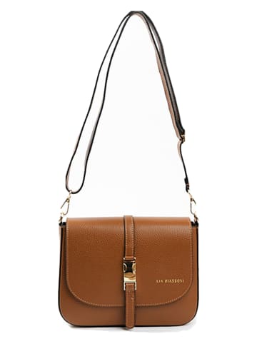 Lia Biassoni Leren schoudertas lichtbruin - (B)24 x (H)18 x (D)8 cm
