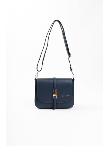 Lia Biassoni Leren schoudertas donkerblauw - (B)24 x (H)18 x (D)8 cm