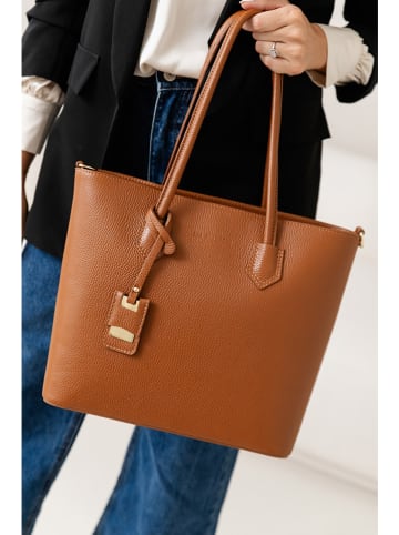 Lia Biassoni Leren schoudertas lichtbruin - (B)34 x (H)29 x (D)12 cm