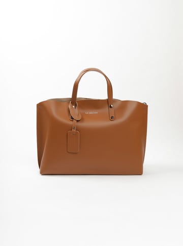 Lia Biassoni Skórzany shopper bag "Pedogna" w kolorze karmelowym - 46 x 32 x 12 cm