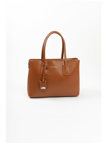 Lia Biassoni Leder-Henkeltasche in Hellbraun - (B)38 x (H)24 x (T)15 cm