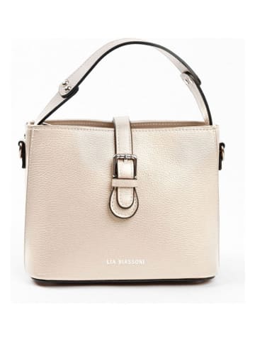 Lia Biassoni Leren handtas "Sinello" beige - (B)25 x (H)20 x (D)12 cm