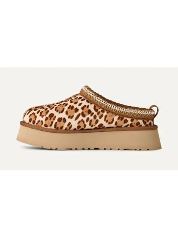 UGG Skórzane kapcie "Tazz Plains-Felecity" w kolorze beżowo-jasnobrązowym