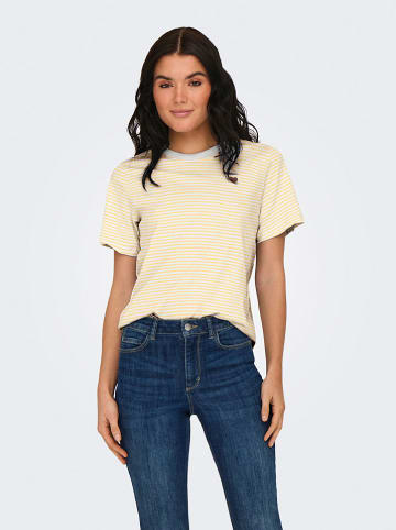 JDY Shirt "Pisa" in Gelb/ Weiß