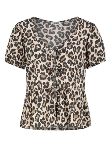 Sublevel Bluse in Beige/ Schwarz
