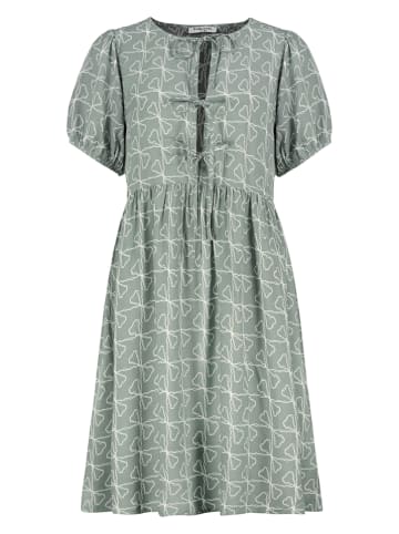 Sublevel Kleid in Grün/ Weiß