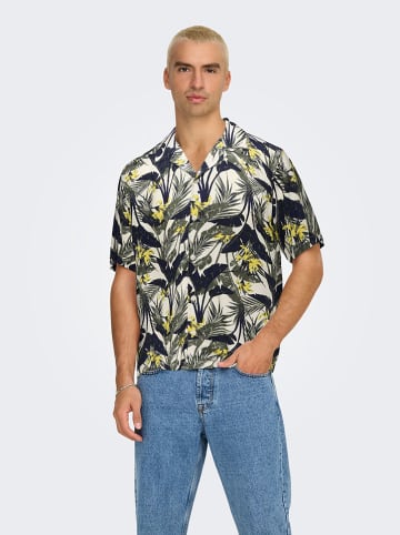 ONLY & SONS Blouse "Onsdash" - regular fit - beige/groen/zwart