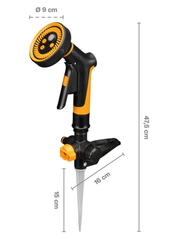 Fiskars 3-częściowy zestaw w kolorze czarno-pomarańczowym do nawadniania