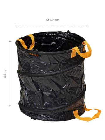 Fiskars PopUp-Gartensack in Schwarz/ Orange - 56 l