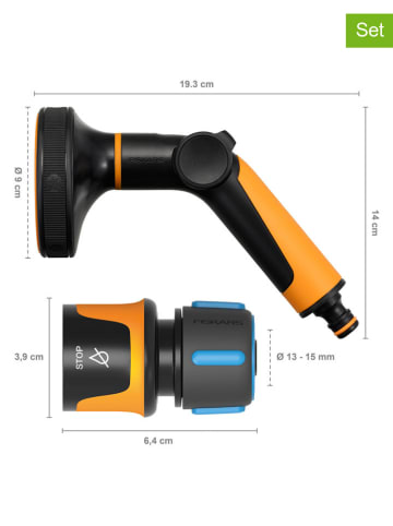 Fiskars 2-delige besproeiingsset zwart/oranje