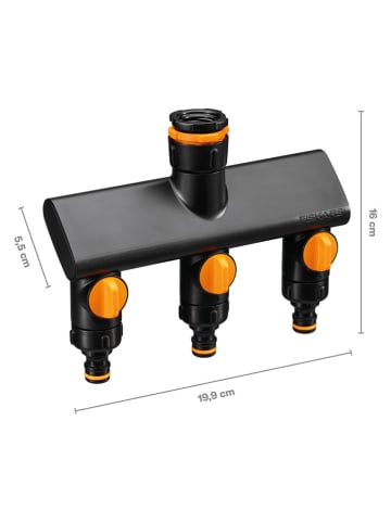 Fiskars 3-Wege-Ventil "Comfort 3" in Schwarz/ Orange