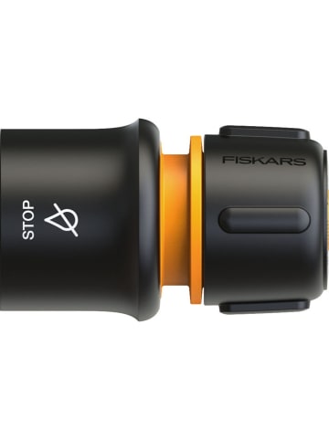 Fiskars Hahnverbinder "ConnSTOP13-15mm(1/2-5/8")" in Schwarz