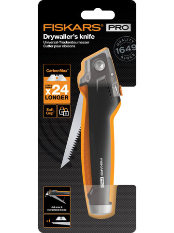 Fiskars Universeelmes "CarbonMax drywall" zwart/oranje