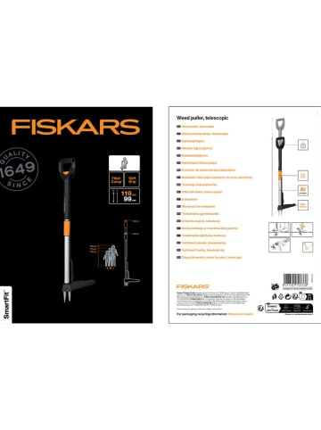 Fiskars Teleskopowy wyrywacz chwastów "SmartFit" w kolorze czarno-pomarańczowym