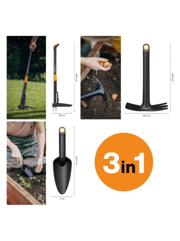 Fiskars 3-częściowy zestaw "Xact Weed" w kolorze czarno-pomarańczowym do chwastów
