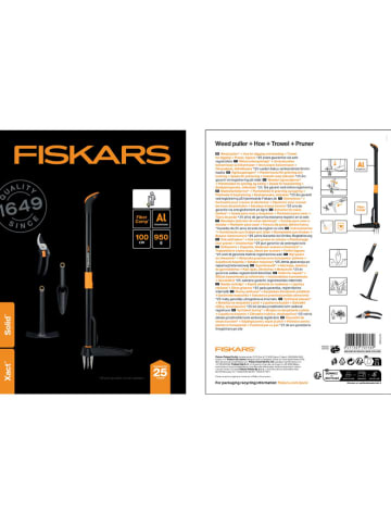 Fiskars 4-częściowy zestaw "Xact Weed" w kolorze czarno-pomarańczowym do chwastów