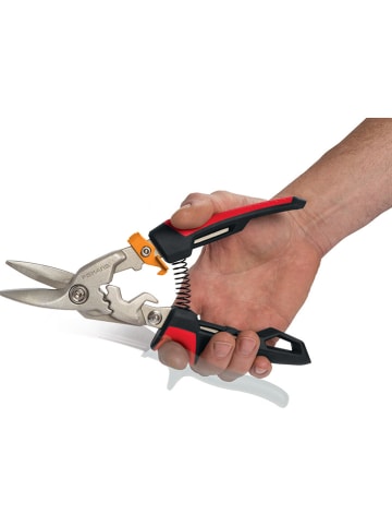 Fiskars Blechschere "PowerGear" in Schwarz/ Rot