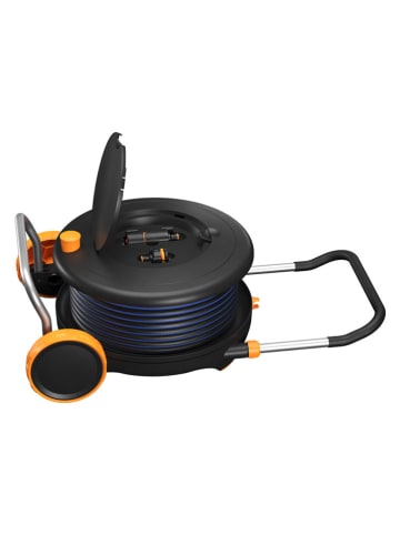 Fiskars 6tlg. Schlauchwagenset "Comfort M 1/2"(13mm)" in Schwarz/ Orange