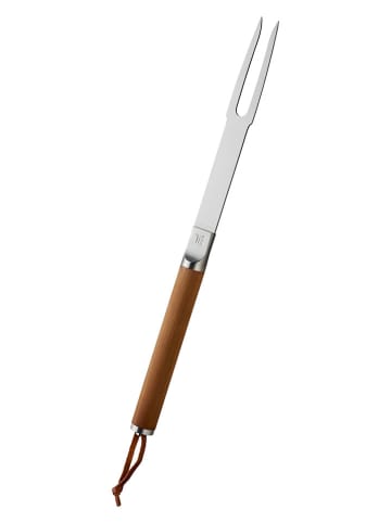 Fiskars Widelec "Norden" w kolorze brązowo-srebrnym do grilla - dł. 44,1 cm