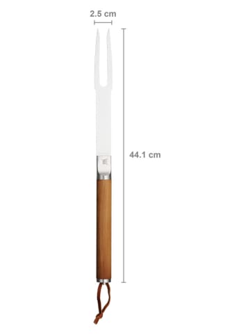 Fiskars Widelec "Norden" w kolorze brązowo-srebrnym do grilla - dł. 44,1 cm