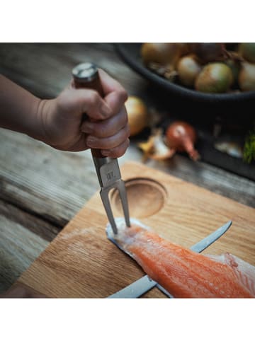 Fiskars Widelec w kolorze brązowo-srebrnym do filetowania ryb - dł. 21,1 cm