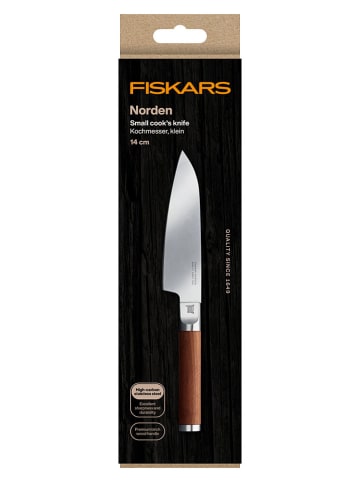 Fiskars Kochmesser in Silber/ Braun - (L)14 cm