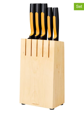 Fiskars 6-delige koks messenset zwart/geel