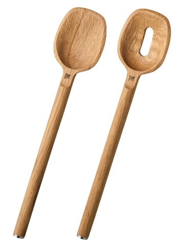 Fiskars 2-częściowy zestaw w kolorze jasnobrązowym do sałatek - dł. 30,3 cm