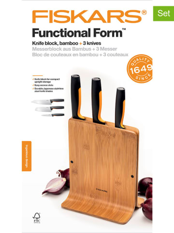 Fiskars 4-częściowy zestaw "Functional Form" w kolorze czarno-jasnobrązowym