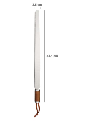 Fiskars Grilltang "Norden" zilverkleurig/bruin - (L)44,1 cm