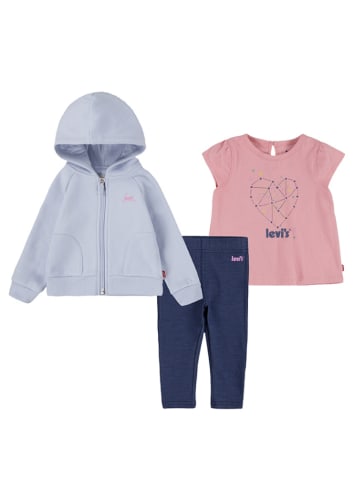 Levi's Kids 3tlg. Outfit in Blau/ Rosa