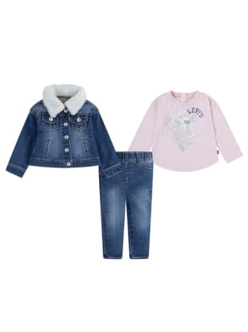Levi's Kids 3-delige outfit blauw/lichtroze