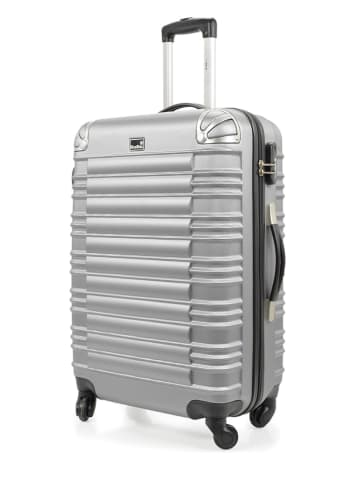 BlueStar Hardcase-Trolley "Lima" in Silber - (B)41 x (H)65 x (T)26 cm